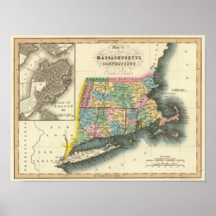 Massachusetts, Connecticut, Rhode Island Poster