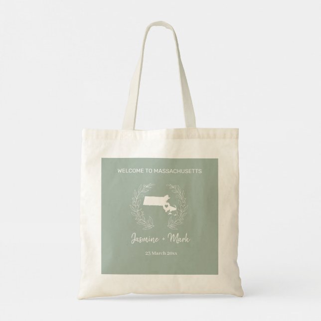 Massachusetts Destination Wedding Welcome  Tote Bag (Back)