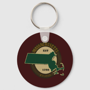 Massachusetts Est 1788 Key Ring