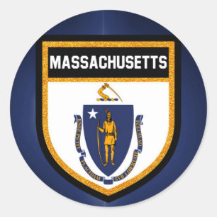 Massachusetts Flag Classic Round Sticker