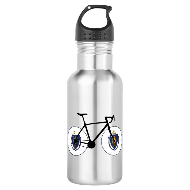 Massachusetts Flag Cycling 532 Ml Water Bottle (Front)