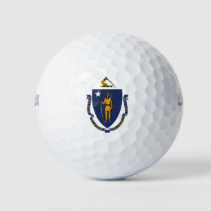 Massachusetts flag golf balls