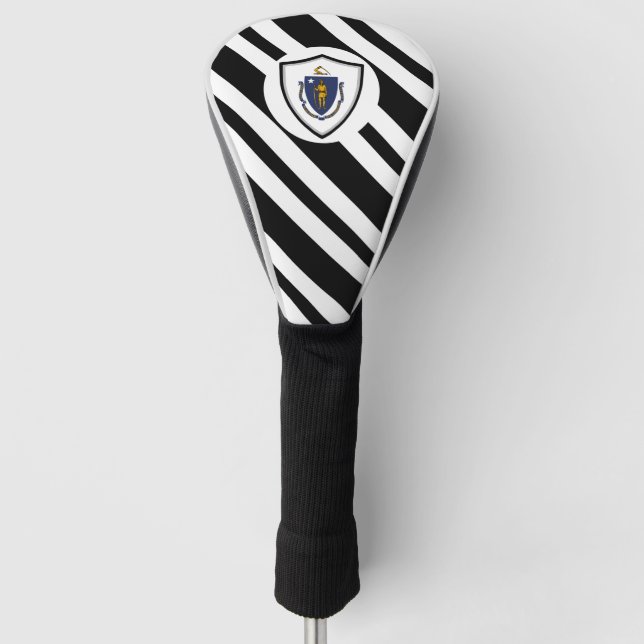 Massachusetts flag golf head cover (Front)