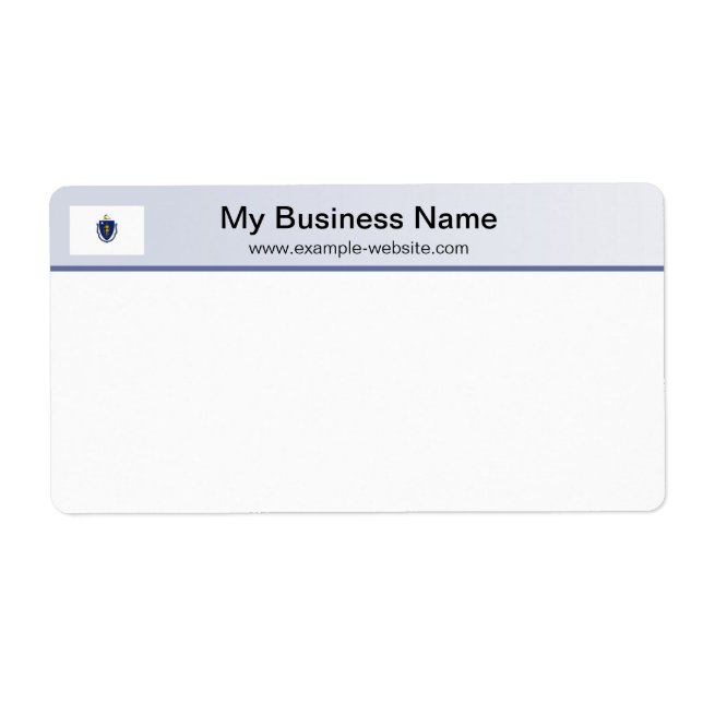Massachusetts Flag Header Shipping Label (Front)