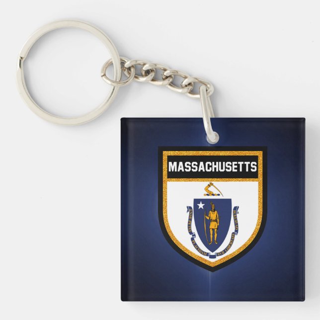 Massachusetts  Flag Key Ring (Front)