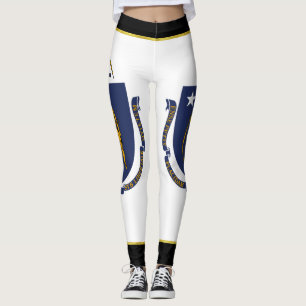 Massachusetts flag leggings
