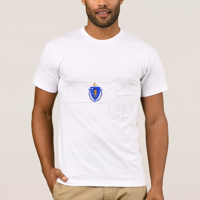 Massachusetts Flag Map T-Shirt (Front)