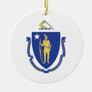 Massachusetts Flag Ornament