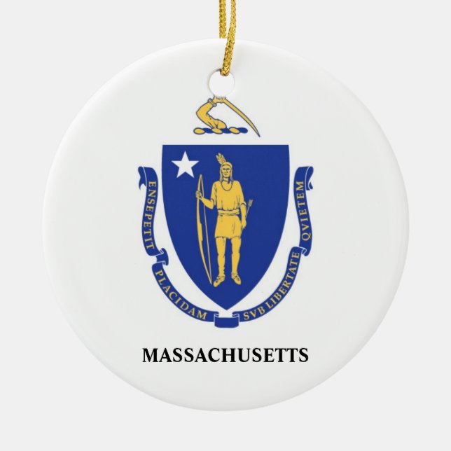 Massachusetts Flag Ornament (MA) (Front)