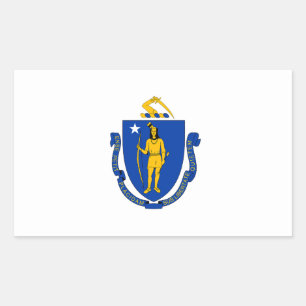 Massachusetts Flag Rectangular Sticker