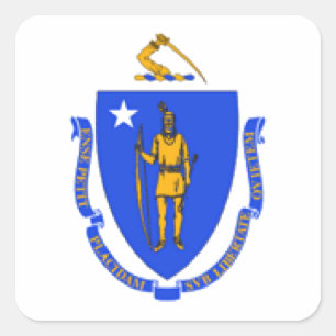 Massachusetts Flag Square Sticker