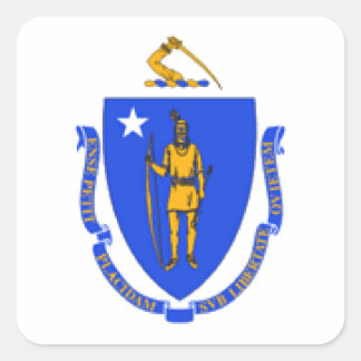 Massachusetts Flag Square Sticker