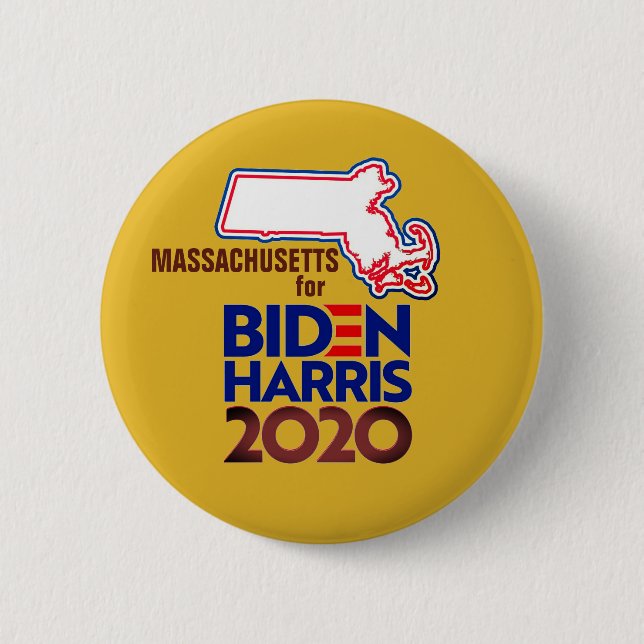 Massachusetts for Biden Harris 2020 6 Cm Round Badge (Front)