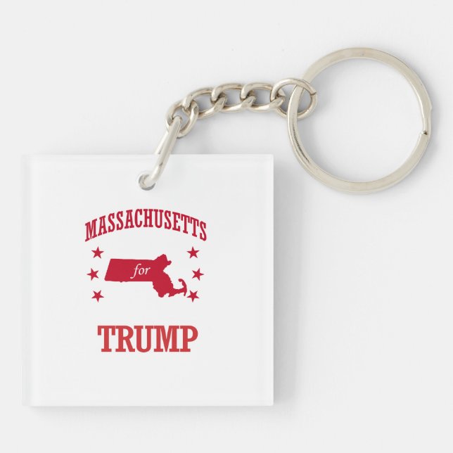 MASSACHUSETTS FOR DONALD TRUMP KEY RING (Back)
