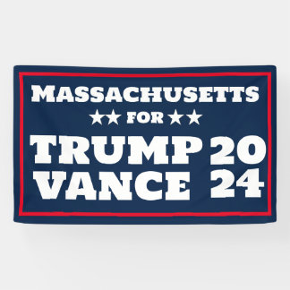 Massachusetts for  Trump Vance 2024 Banner