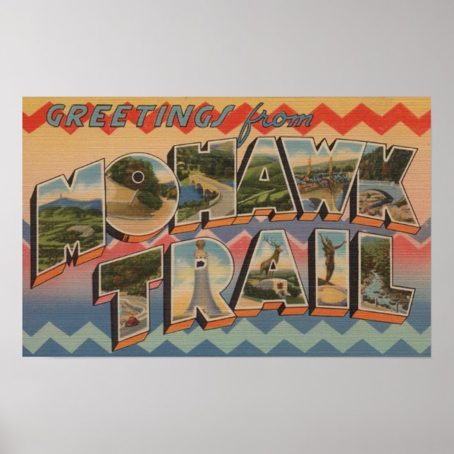 Massachusetts - Greetings from Mohawk Trail 2 Poster (Front)