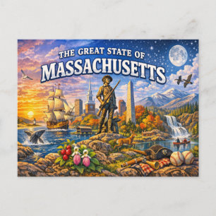 Massachusetts Greetings Postcard