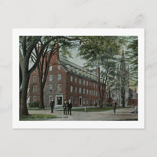Massachusetts Hall, Cambridge Vintage Postcard (Front)