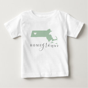 Massachusetts Home Grown   Editable Colours State  Baby T-Shirt