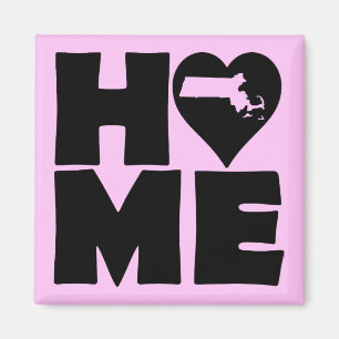 Massachusetts Home Heart State Fridge Magnet