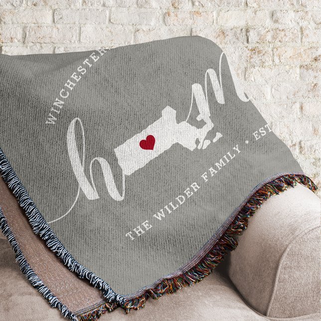 Massachusetts Home State Personalised Throw Blanket (Creator Uploaded)