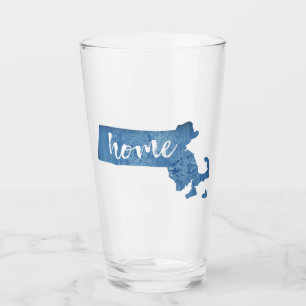 Massachusetts Home Wood Grain Glass