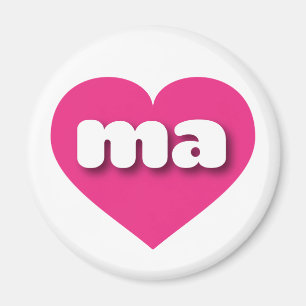 Massachusetts hot pink heart - I love ma Magnet