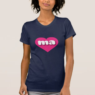 Massachusetts hot pink heart - I love ma T-Shirt