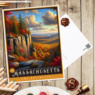 Massachusetts Hyper-Realistic State Postcard