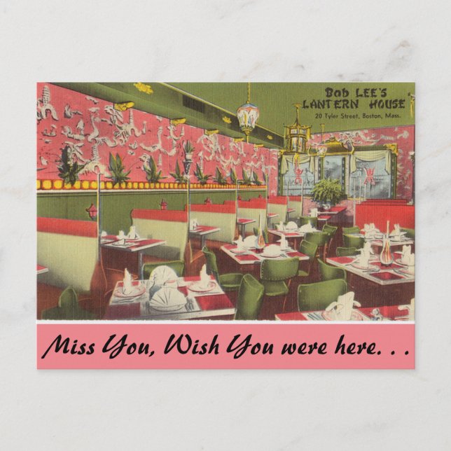 Massachusetts Lantern House, Boston Postcard (Front)