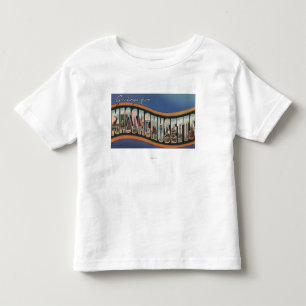 Massachusetts - Large Letter Scenes Toddler T-Shirt