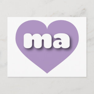 Massachusetts lavender heart - I love ma Postcard