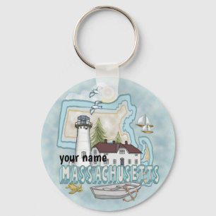 Massachusetts Lighthouse Key Ring