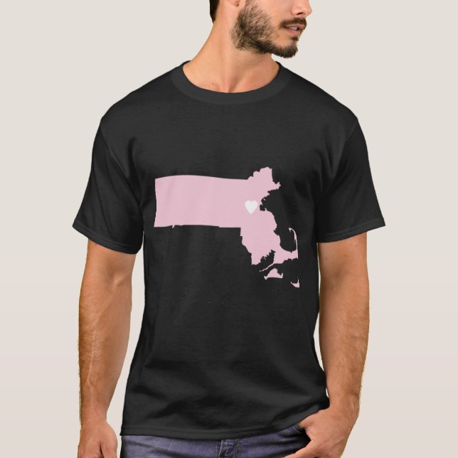 Massachusetts Love in Pink Oversized T-Shirt (Front)