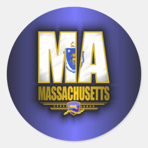 Massachusetts (MA) Classic Round Sticker