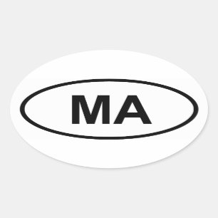 Massachusetts "MA" Oval Sticker