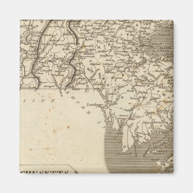 Massachusetts Map by Arrowsmith Magnet (Front)