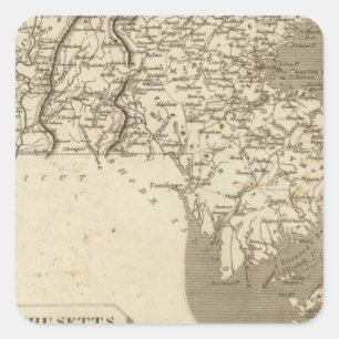 Massachusetts Map by Arrowsmith Square Sticker
