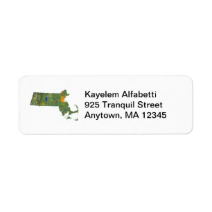 Massachusetts Map Return Address Label