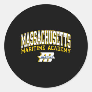 Massachusetts Maritime Buccaneers Arch Over Classic Round Sticker