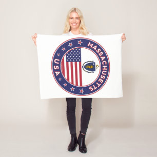 Massachusetts, Massachusetts sticker, phone case Fleece Blanket