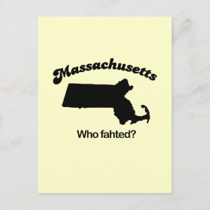 Massachusetts Motto - Who fahted? Postcard