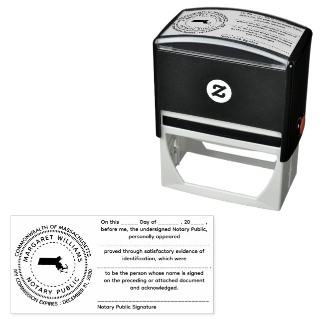Massachusetts Notary Public Acknowledgement Stamp (In Situ)
