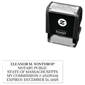 Massachusetts Notary Public Self-inking Stamp
