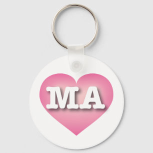 Massachusetts Pink Fade Heart - Big Love Key Ring