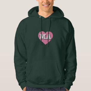 Massachusetts Pink Heart - I love MA Hoodie