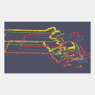 massachusetts pride blur rectangular sticker