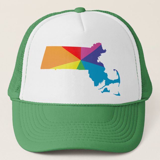 massachusetts pride. trucker hat (Front)
