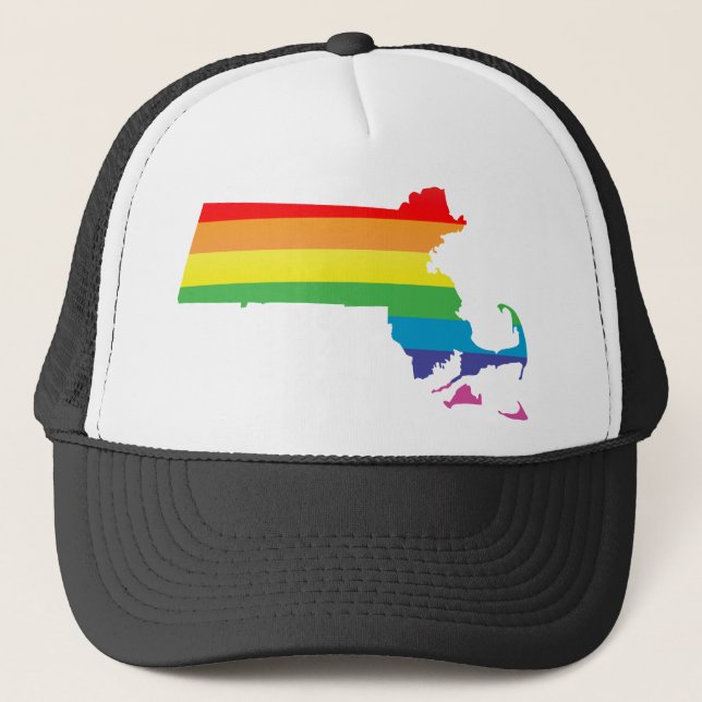 massachusetts pride. trucker hat (Front)