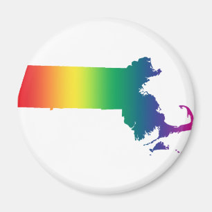 Massachusetts Rainbow Gay Pride Equality Magnet